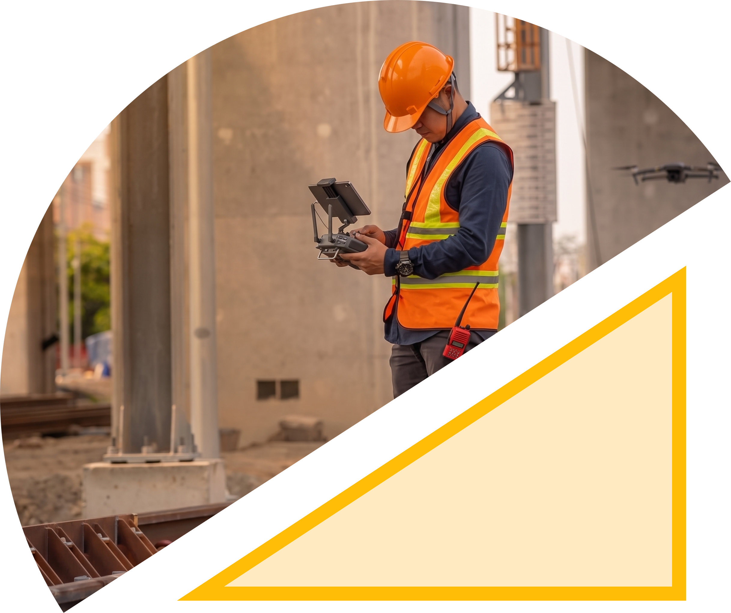 Construction professional at work site